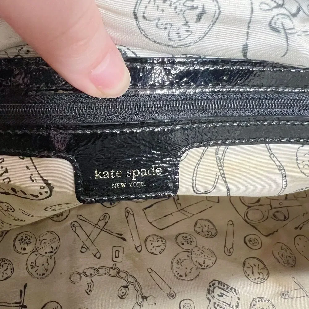 Kate Spade New York Nylon Karen Handle Bag Patent Leather Shoulder Bag Purse